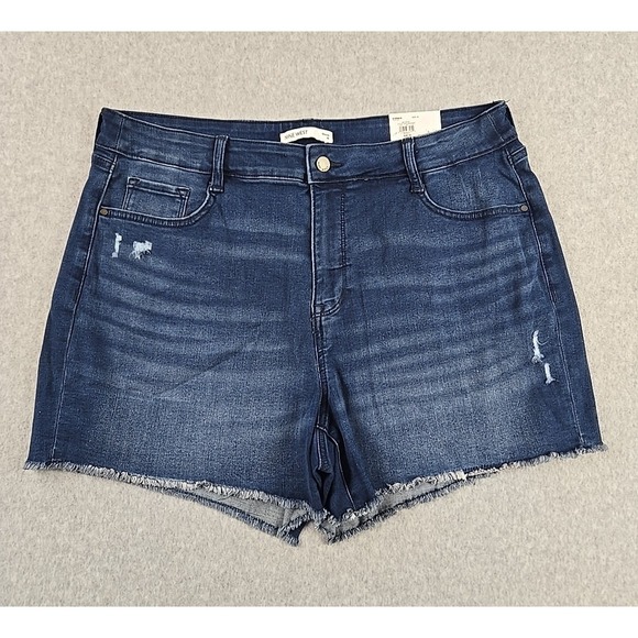 Nine West Pants - Nine West Womens Size 16 Denim Cut Off Distressed Jean Shorts Dark Blue NWT